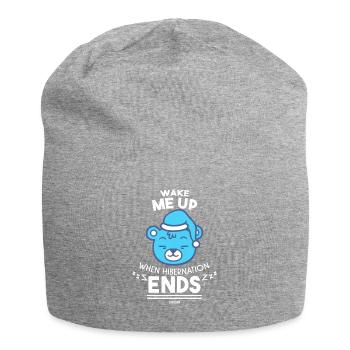 weck mich auf wenn der Winterschlaf vorbei ist - Jersey-Beanie - Grau meliert - Vorne
