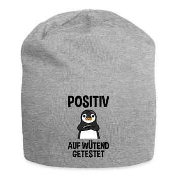 Wütender Pinguin Lustiger Spruch Geschenk - Jersey-Beanie - Grau meliert - Vorne