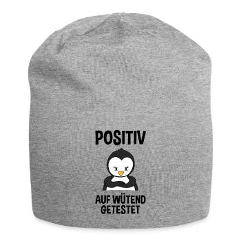 Wütender Pinguin Lustiger Spruch Geschenk - Jersey-Beanie - Grau meliert - Vorne