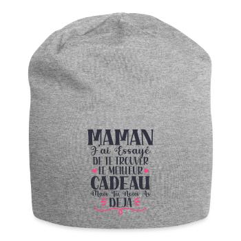 Maman Cadeau Fête Des Mères Personnalisé - Bonnet en jersey - gris chiné - Devant
