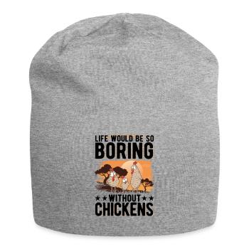 Chicken Gift Farmer Chicken Coop - Jersey Beanie - heather grey - Front