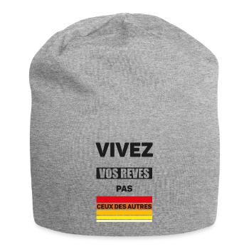 Lebe deine Träume - Jersey-Beanie - Grau meliert - Vorne