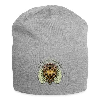 Impressive horned lion - Jersey Beanie - heather grey - Front