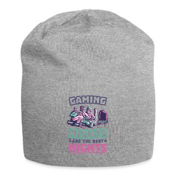 Game Nerd Spielkonsole Gaming zocken Gamepad - Jersey-Beanie - Grau meliert - Vorne