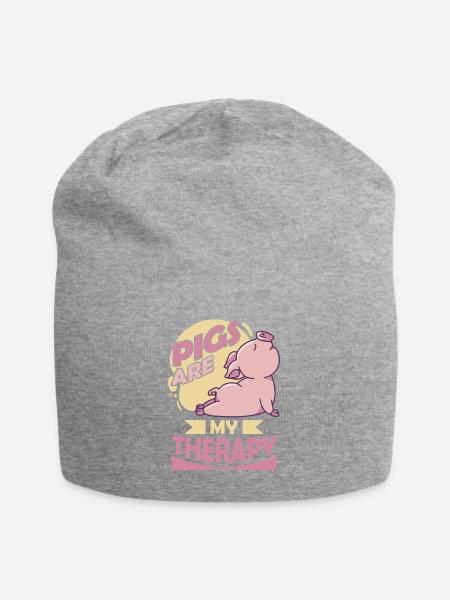 Schwein - Jersey-Beanie - Grau meliert