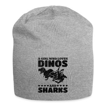 Dinosaurier Great White Shark Ein Mädchen, das - Jersey-Beanie - Grau meliert - Vorne