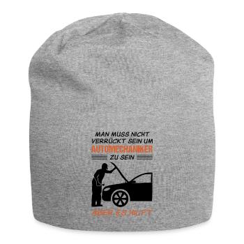 Automechaniker Beruf Lustiger Spruch Geschenk - Jersey-Beanie - Grau meliert - Vorne