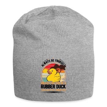 Canard en caoutchouc Canard grinçant Canard de bain - Bonnet en jersey - gris chiné - Devant