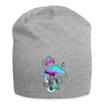 Magic Mushrooms Psychedelic Art - Jersey-Beanie - Grau meliert - Vorne