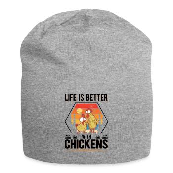 Poulailler d’éleveur de poulet - Bonnet en jersey - gris chiné - Devant