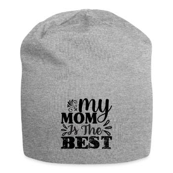 Meine Mutter die Beste - Jersey-Beanie - Grau meliert - Vorne