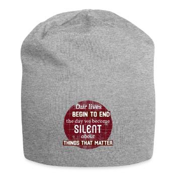 Des choses qui comptent. Citation de cause des droits de l’homme - Bonnet en jersey - gris chiné - Devant