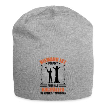 Holzfäller Lustiger Spruch Forstwirt Geschenk - Jersey-Beanie - Grau meliert - Vorne