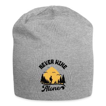 Never Hike Alone Berge Hund Wandern Wanderer - Jersey-Beanie - Grau meliert - Vorne