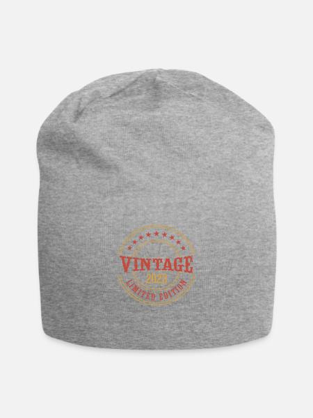 Vintage 2023 Vintage Jubiläum Geschenkidee 2023 - Jersey-Beanie - Grau meliert