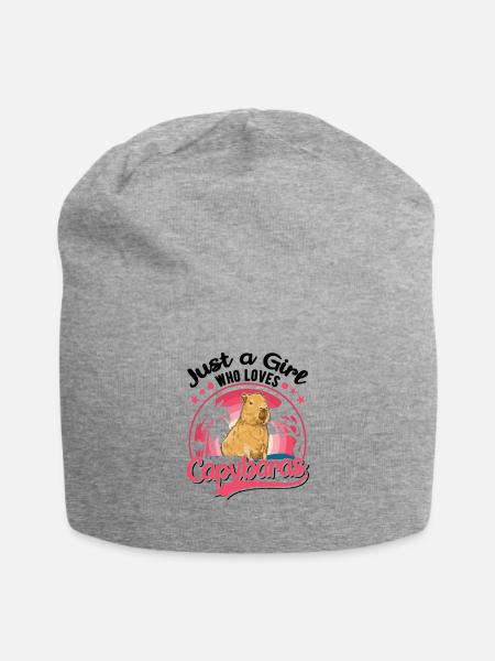 Just a Girl Who loves Capybaras Capybara Mädchen - Jersey-Beanie - Grau meliert