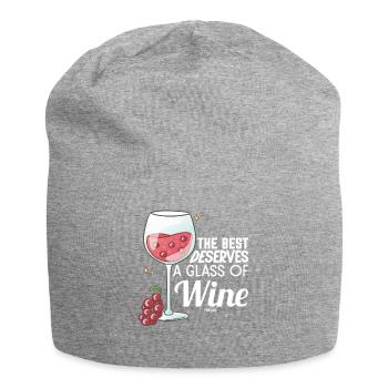 Weintrauben Weinglas Alkohol - Jersey-Beanie - Grau meliert - Vorne