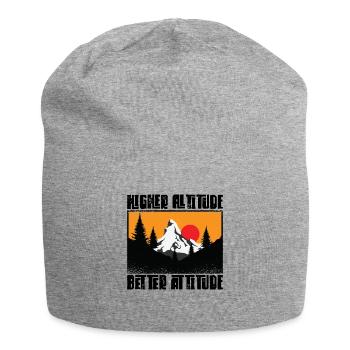 Higher Altitude Better Attitude Mountain Hiking - Jersey Beanie - heather grey - Front