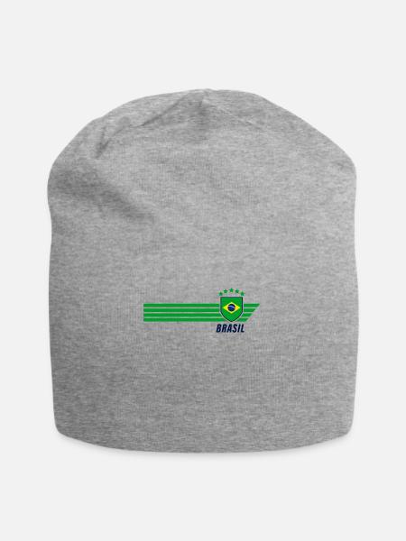 Brasilien Brasilianisch Seleção Fußball Fan Trikot - Jersey-Beanie - Grau meliert