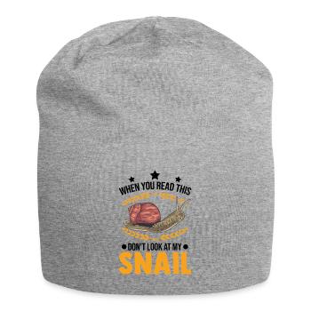 Schnecke Geschenk Weinbergschnecke - Jersey-Beanie - Grau meliert - Vorne