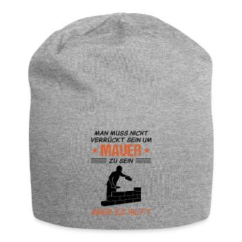 Maurer Lustiger Spruch Bauhandwerker Geschenk - Jersey-Beanie - Grau meliert - Vorne