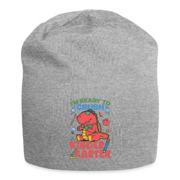 Kindergarten Education Kids Dinosaur Lover T-Rex - Jersey Beanie - heather grey - Front
