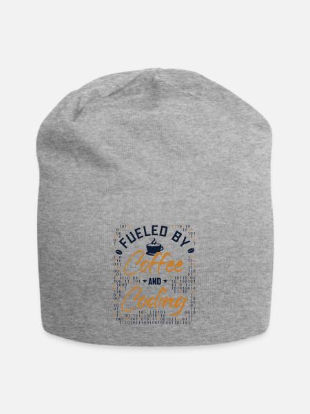 Fueled by Coffee and Coding Developer Coder - Jersey-Beanie - Grau meliert
