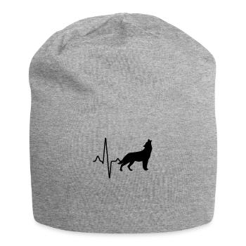 Wolf Herzschlag - Jersey-Beanie - Grau meliert - Vorne