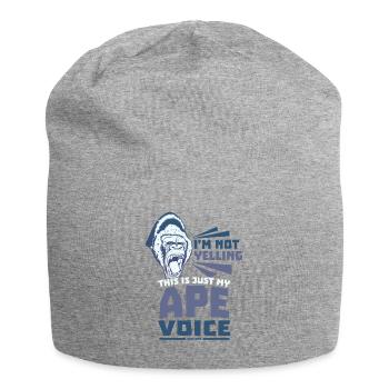 I'm Not Yelling This Is Just My Ape Voice - Jersey Beanie - heather grey - Front