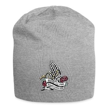 Romeo Gothic Bones Skeleton Roses Death Grave - Jersey Beanie - heather grey - Front