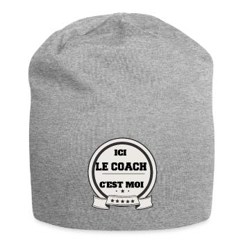 Hier bin ich der Trainer - Jersey-Beanie - Grau meliert - Vorne