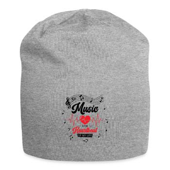 Musik Herzklopfen Musikliebhaber Leben Lieder - Jersey-Beanie - Grau meliert - Vorne