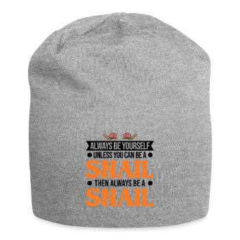 Schnecke Geschenk Weinbergschnecke - Jersey-Beanie - Grau meliert - Vorne