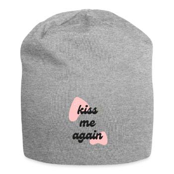 Kiss Me Again LOVE - Jersey Beanie - heather grey - Front