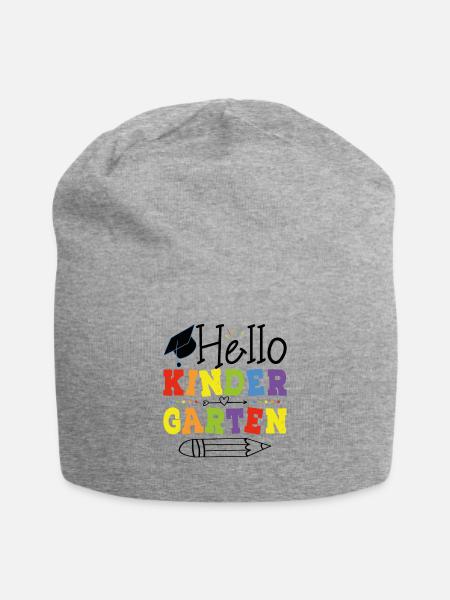 Hallo Kindergarten - Jersey-Beanie - Grau meliert