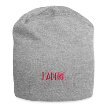 je adore - Bonnet en jersey - gris chiné - Devant