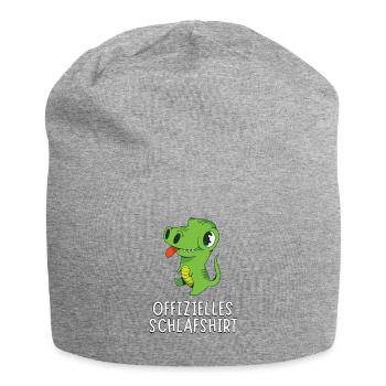 Offizielles Schlafshirt - Süßer Baby Aligator - Jersey-Beanie - Grau meliert - Vorne