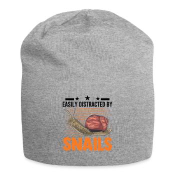 Easily distracted by Snails Schnecke - Jersey-Beanie - Grau meliert - Vorne