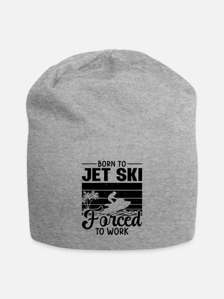 Jetski Sommer Cool Wassersport Urlaub Geschenkidee - Jersey-Beanie - Grau meliert
