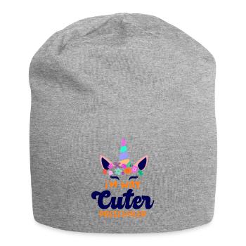 Preschool Kids Back to School Way Cuter for Girls - Jersey Beanie - heather grey - Front