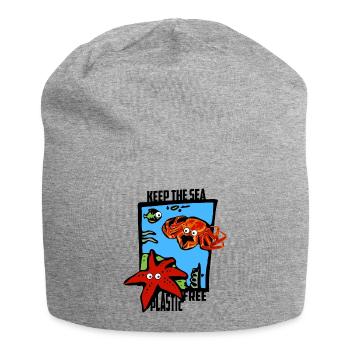 Gardez la mer sans plastique - Bonnet en jersey - gris chiné - Devant