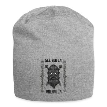 Wikinger, Valhalla, see you in Valhalla, Krieger - Jersey-Beanie - Grau meliert - Vorne