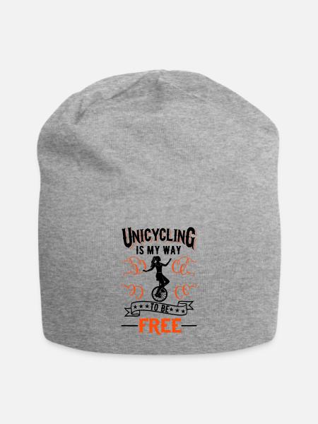 Einradfahrerin Geschenk Einrad Mädchen - Jersey-Beanie - Grau meliert