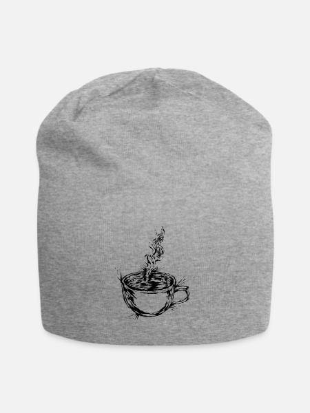 Kaffee Tasse - Jersey-Beanie - Grau meliert