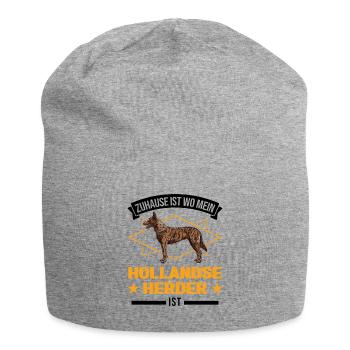 Zuhause ist wo mein Hollandse Herder ist - Jersey-Beanie - Grau meliert - Vorne