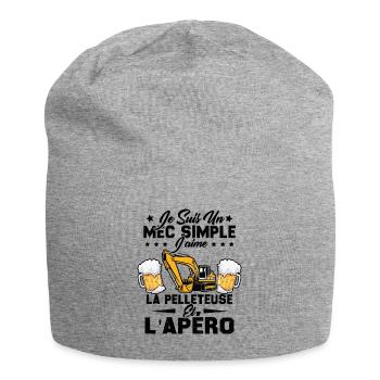 Un Mec Simple J'aime La Pelleteuse Et L'apéro - Bonnet en jersey - gris chiné - Devant