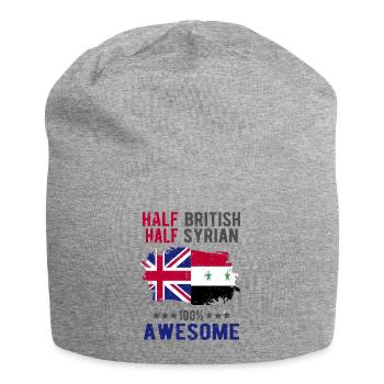 Half British Half Syrian - Jersey Beanie - heather grey - Front