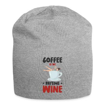 Coffee Caffeine Wine Drinking Coffee Addict - Jersey Beanie - heather grey - Front