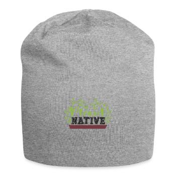 Plant Native Gardening Gardener Landscaper - Jersey Beanie - heather grey - Front