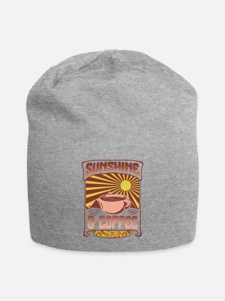 Sunshine and Coffee Shirt, Summer Shirts For - Jersey Beanie - heather grey